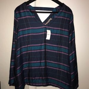 LOFT plaid blouse